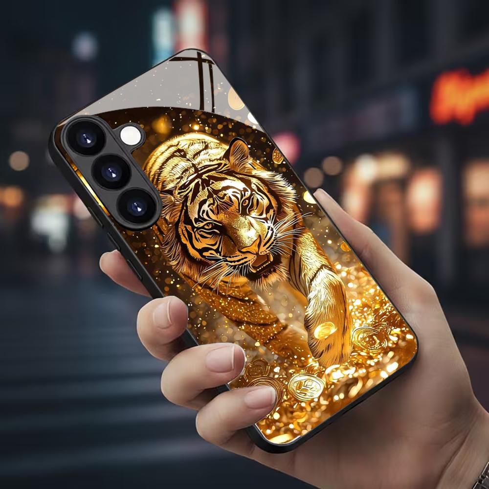 Samsung Galaxy S24 - Tiger pattern glass Phone Case For