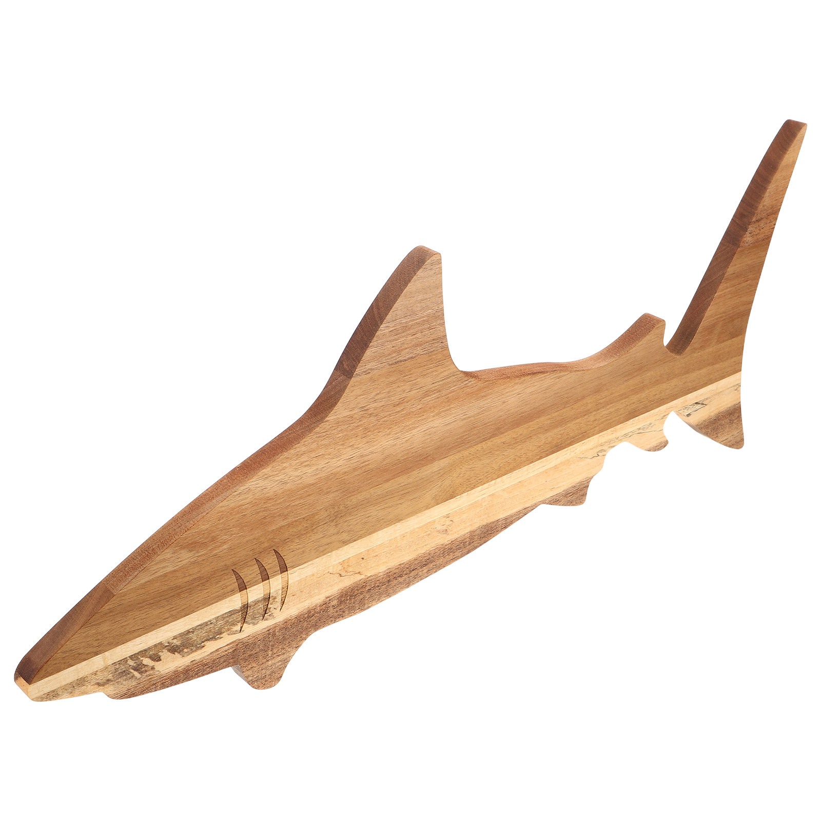 Shark Appetizer Plate Acacia W - Wooden Serving Tray 评论和价格
