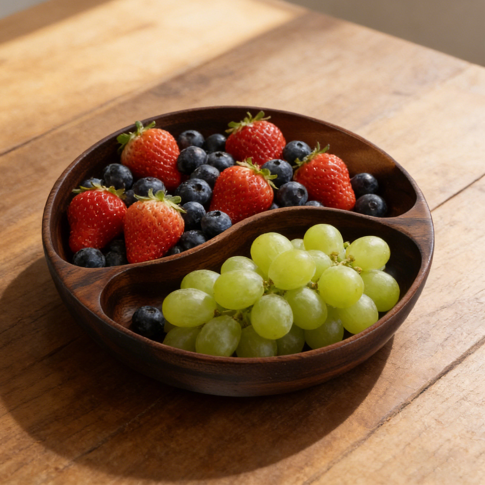 Divided Portion Plate Wooden S - Wooden Serving Tray 评论和价格