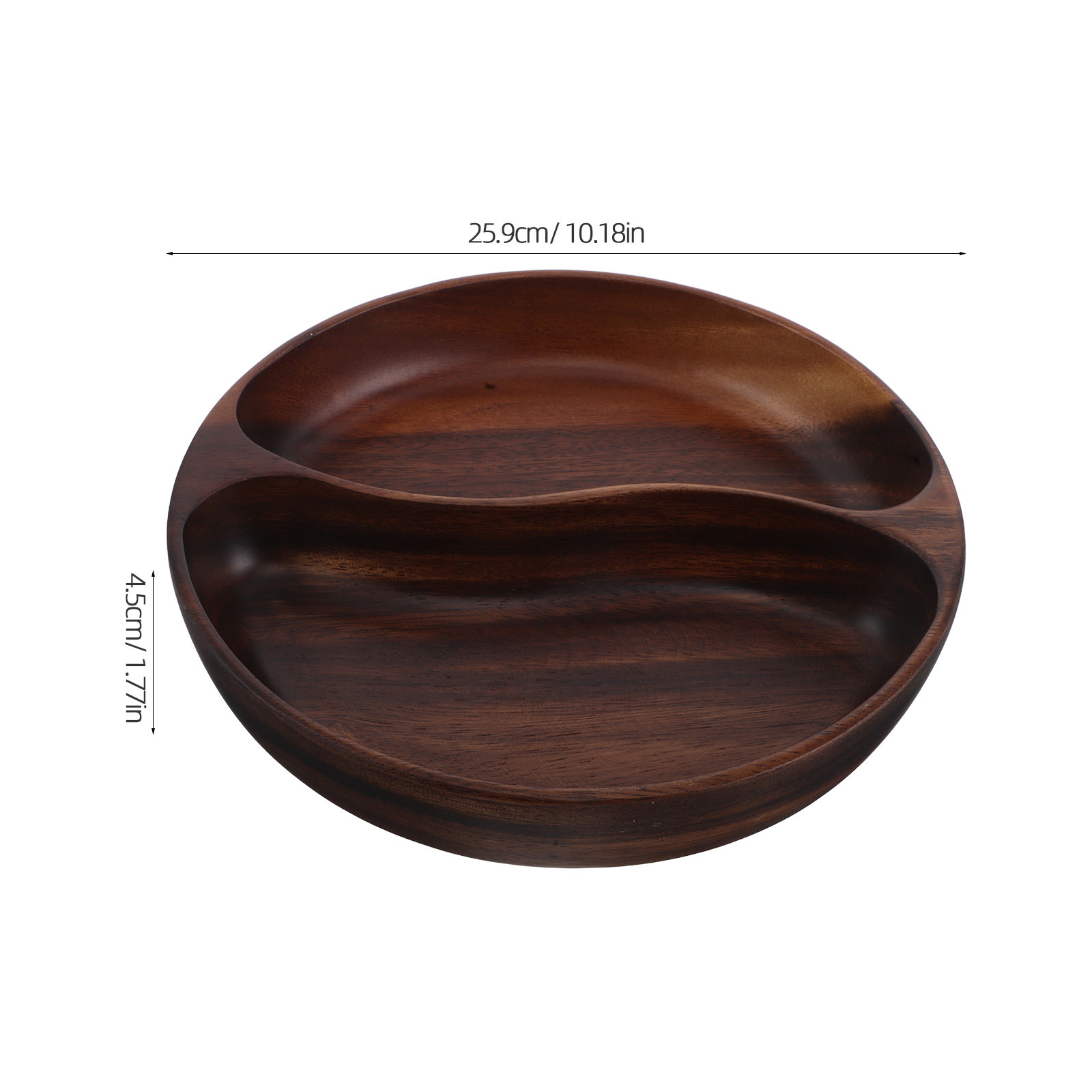 Divided Portion Plate Wooden S - Wooden Serving Tray 评论和价格