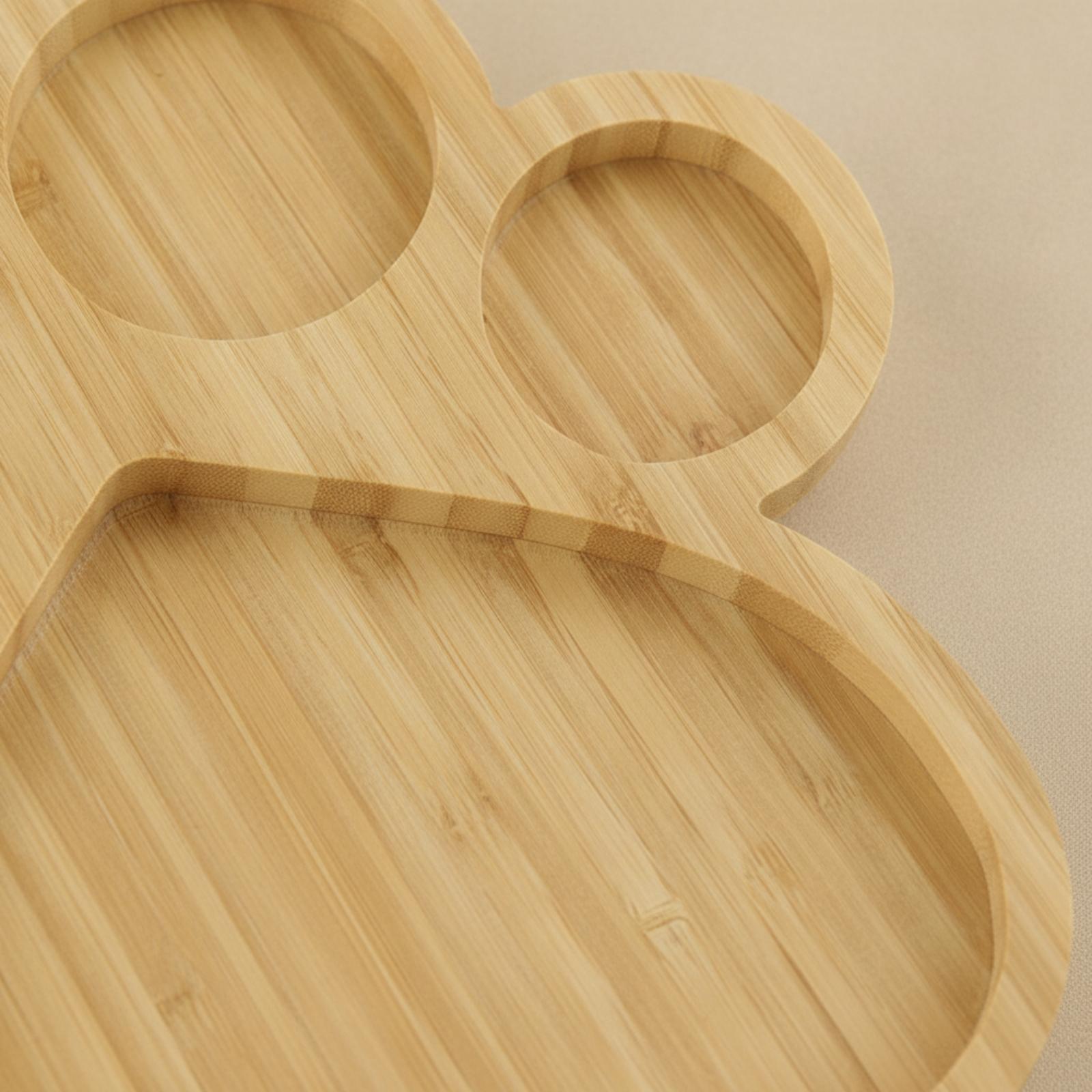 Bamboo Plate with Compartments - Wooden Serving Tray 评论和价格