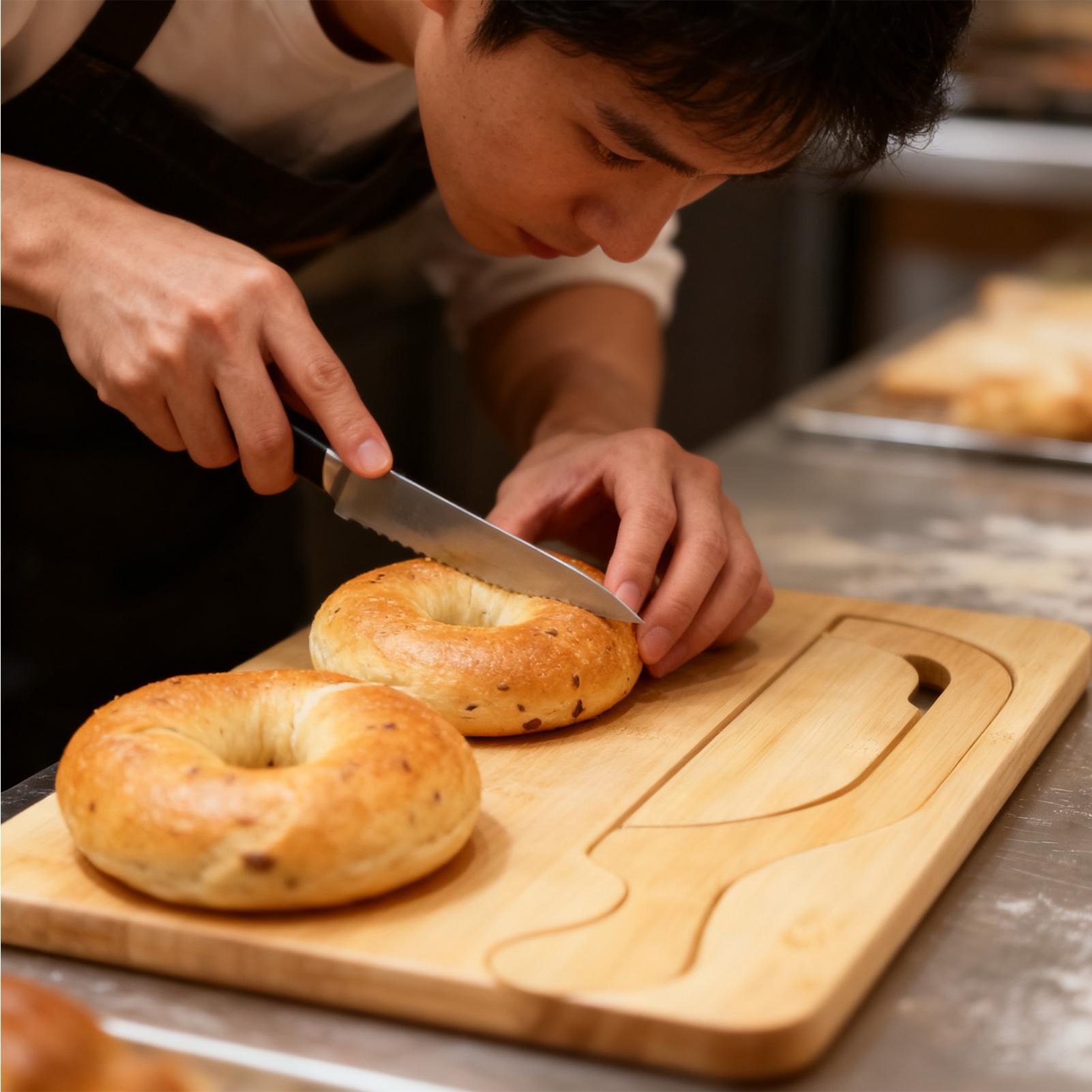 Bread Cutter for Sourdough Bow - Wooden Serving Tray 评论和价格