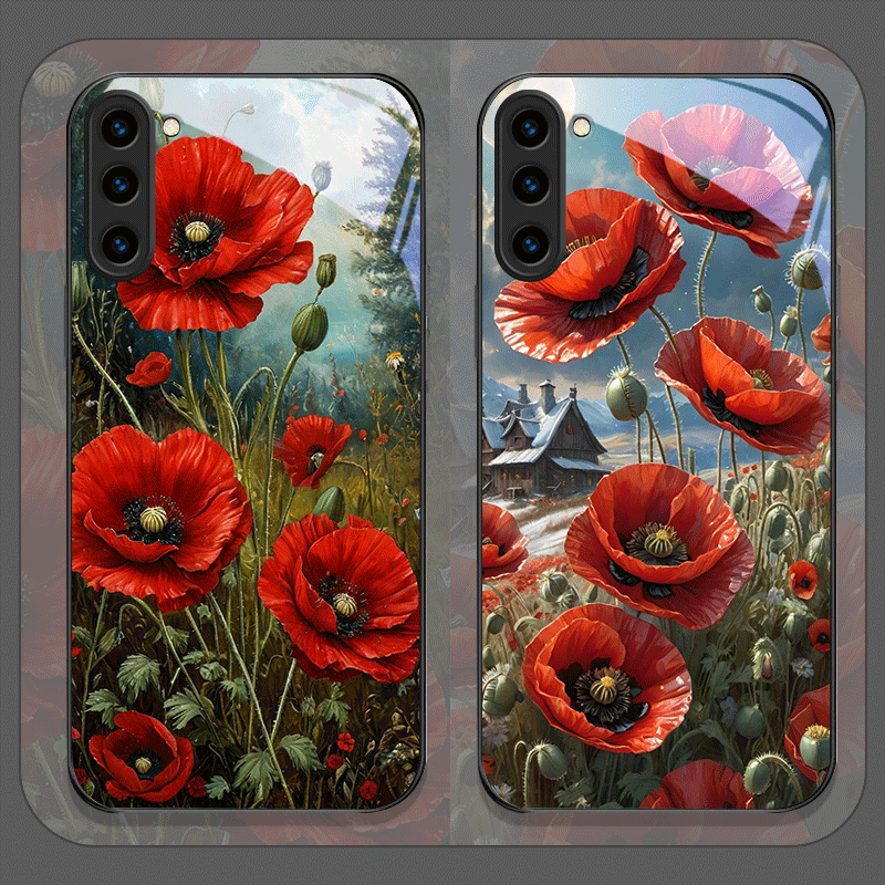 Retro Poppy Flower Bloom Hot R - Samsung Galaxy S24 评论和价格