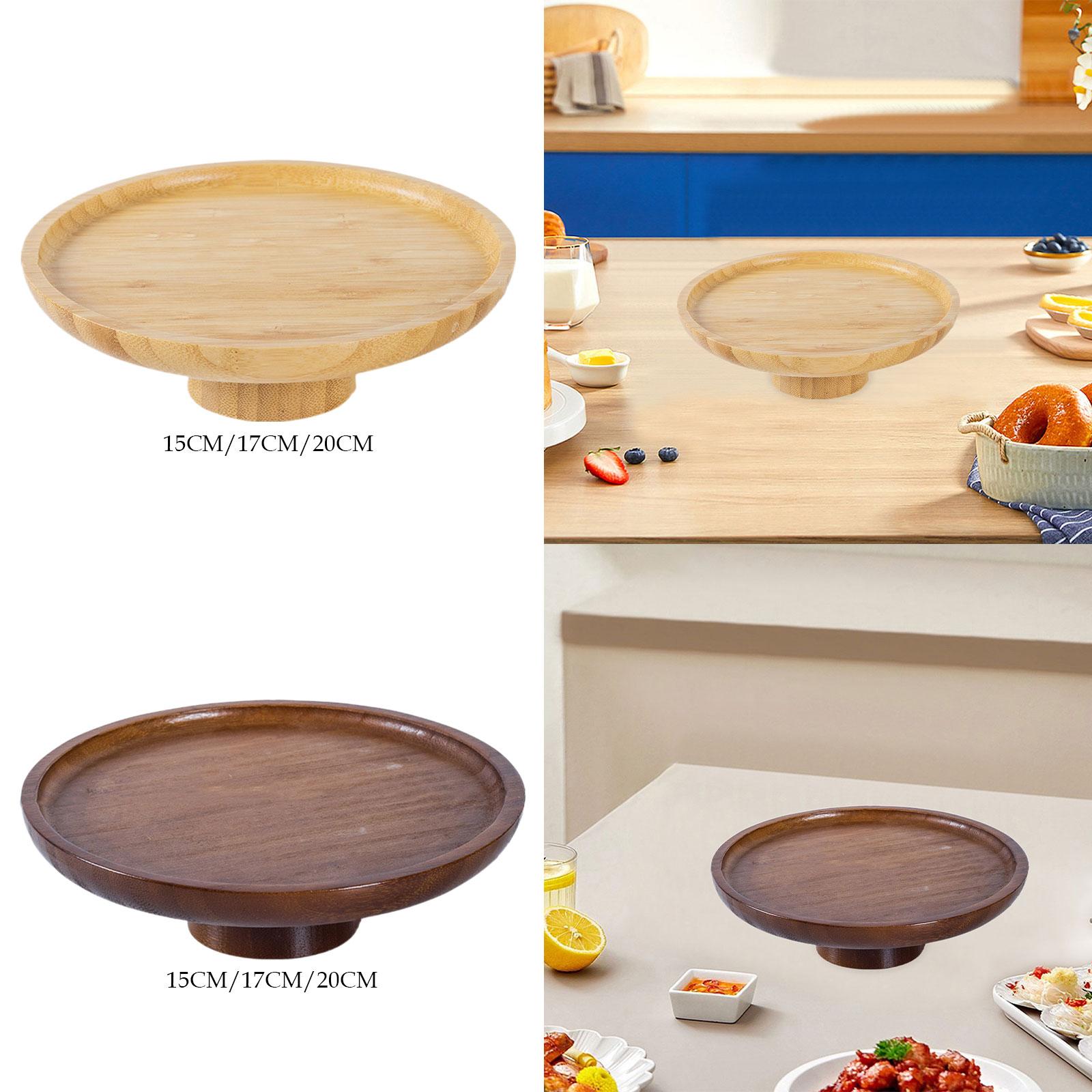 Wood Cake Stand Fruit Serving  - Wooden Serving Tray 评论和价格