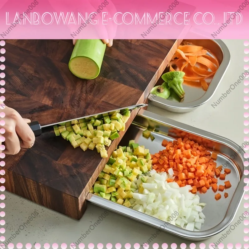 Walnut Cutting Board with Stai - Wooden Serving Tray 评论和价格